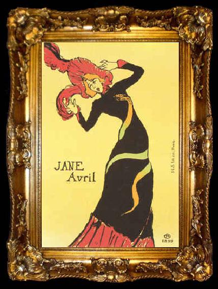 framed   Henri  Toulouse-Lautrec Jane Avril -1899, ta009-2